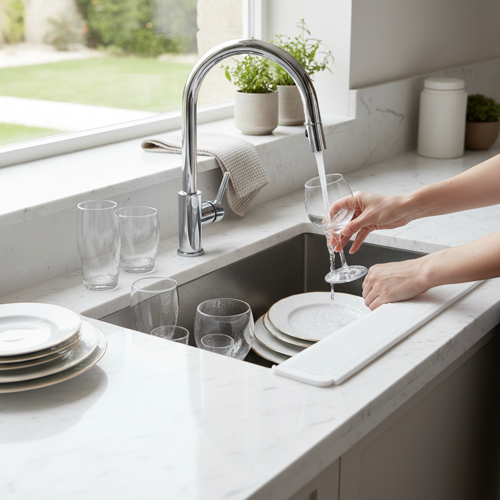 Parabordo lavello in cucina moderna