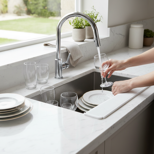 Parabordo lavello in cucina moderna