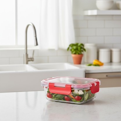 Contenitore Ermetico Vetro Borosilicato ALPINA - Chiusura 4 Clip