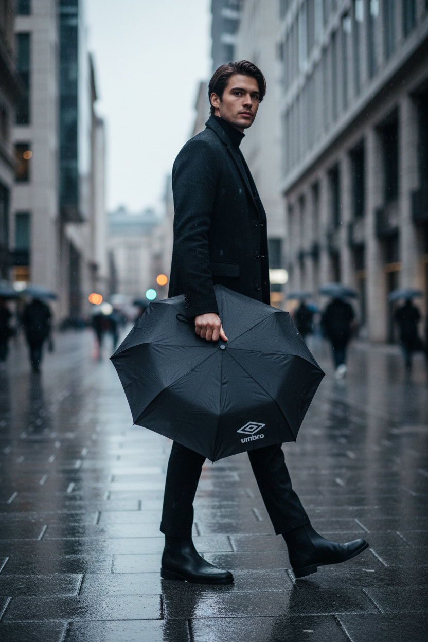 Ombrello mini Umbro lifestyle urbano città moderna dark luxury