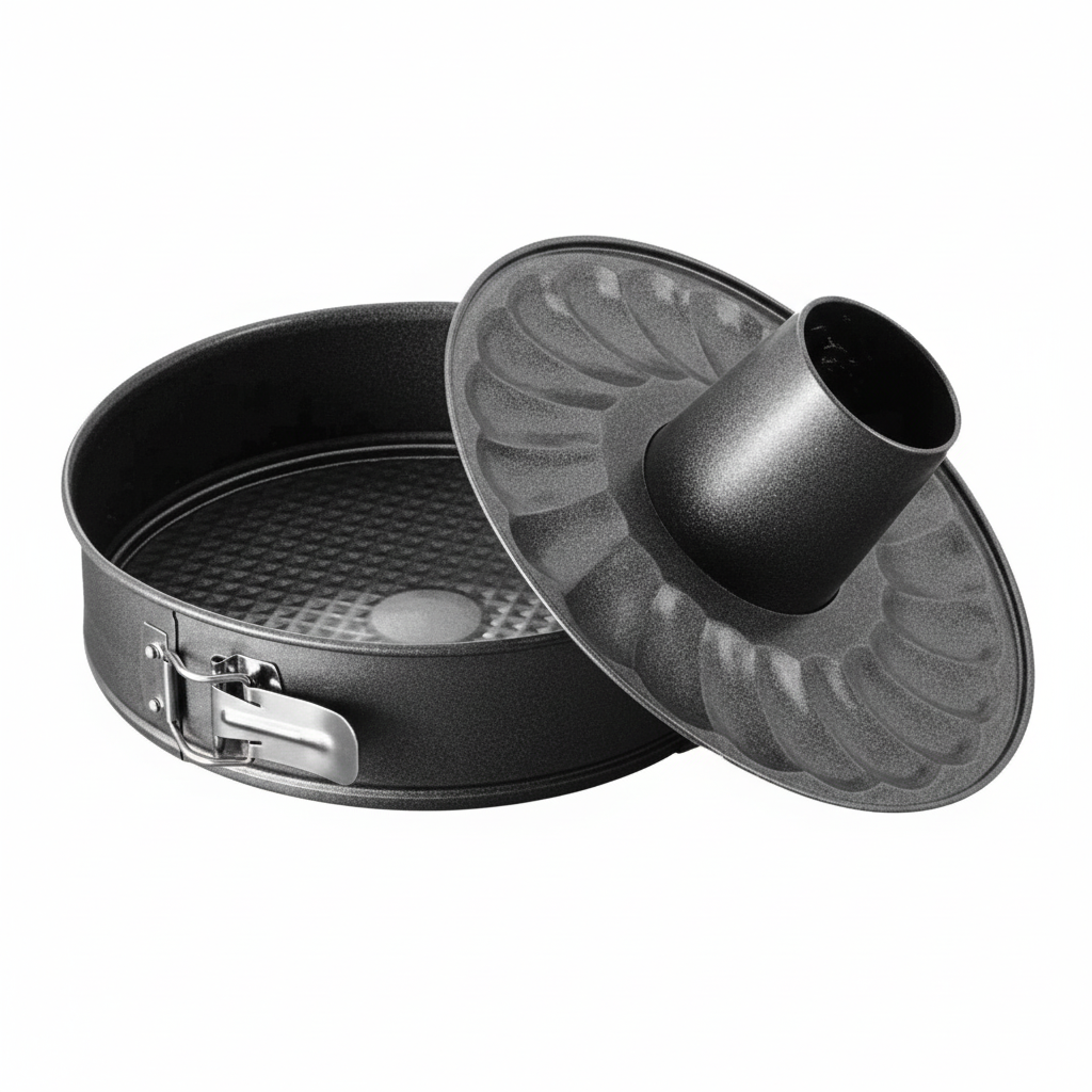 Stampo tortiera 2 fondi con cerniera e coperchio decorativo 28cm