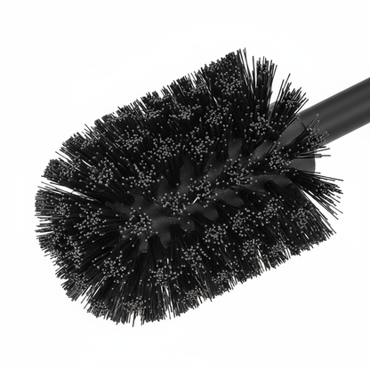 Dettaglio setole nere antigraffio spazzola WC di qualità