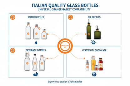 Joints universels pour bouteilles en verre - Orange - Lot de 20