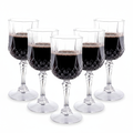 Set 6 calici vino in plastica trasparente con effetto cristallo diamantato