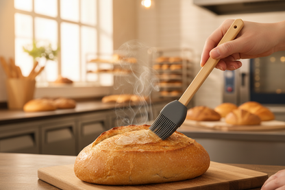 Pennello in silicone per spennellare pane appena sfornato