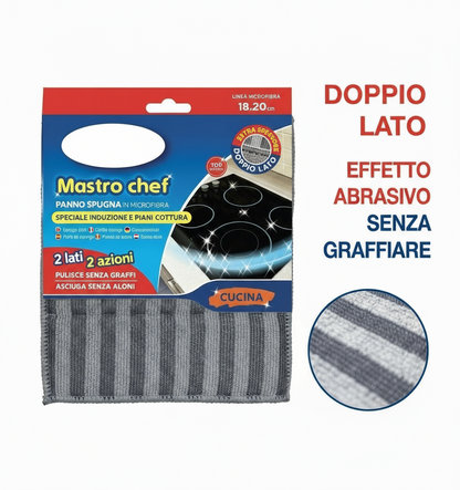Panno Spugna Microfibra Mastro Chef 18x20cm - Doppio Lato