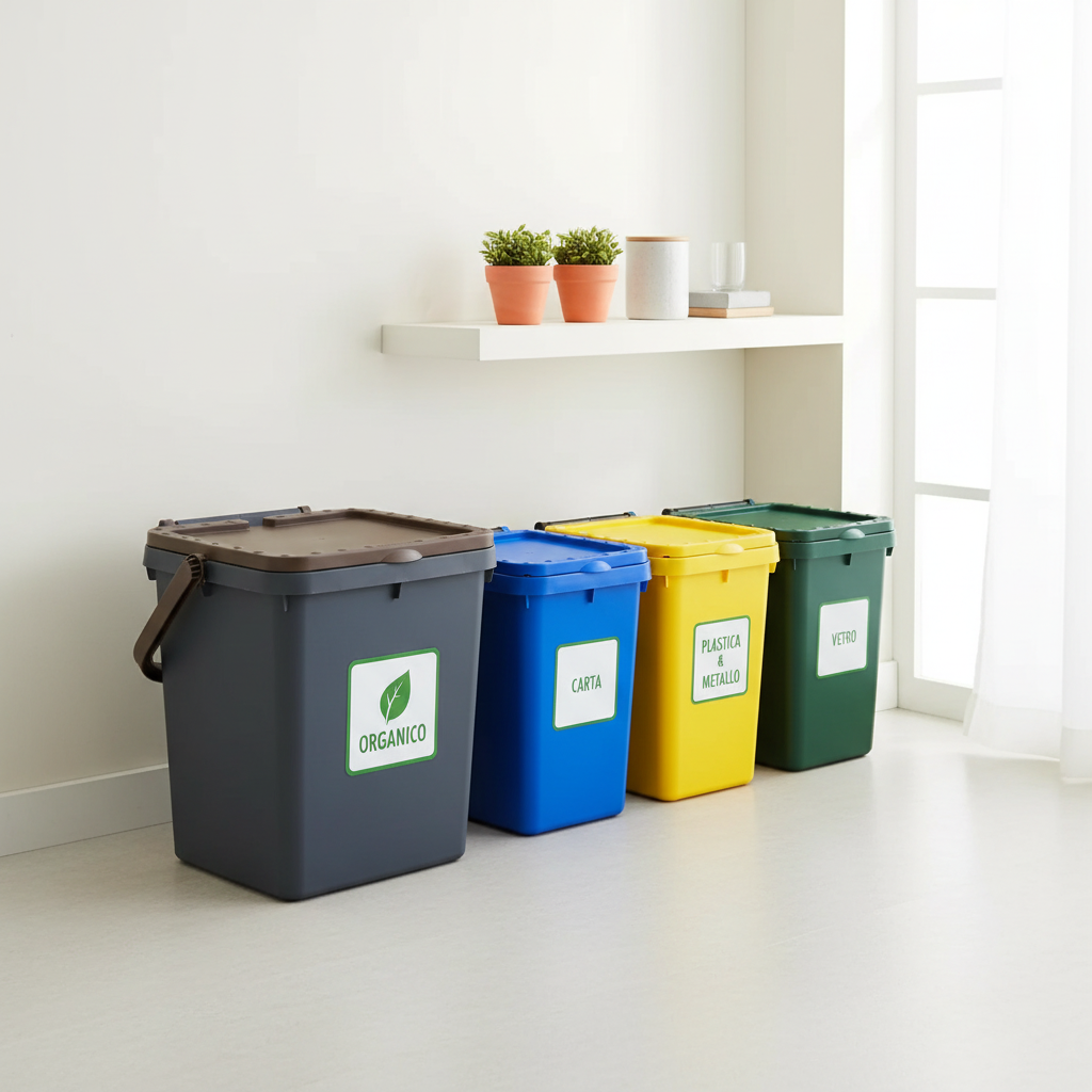 Set completo bidoni raccolta differenziata
