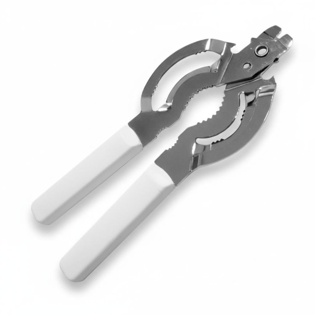 Apribarattolo universale regolabile con ganasce dentate e manici ergonomici
