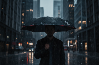 Ombrello Umbro aperto protezione pioggia lifestyle editorial photography