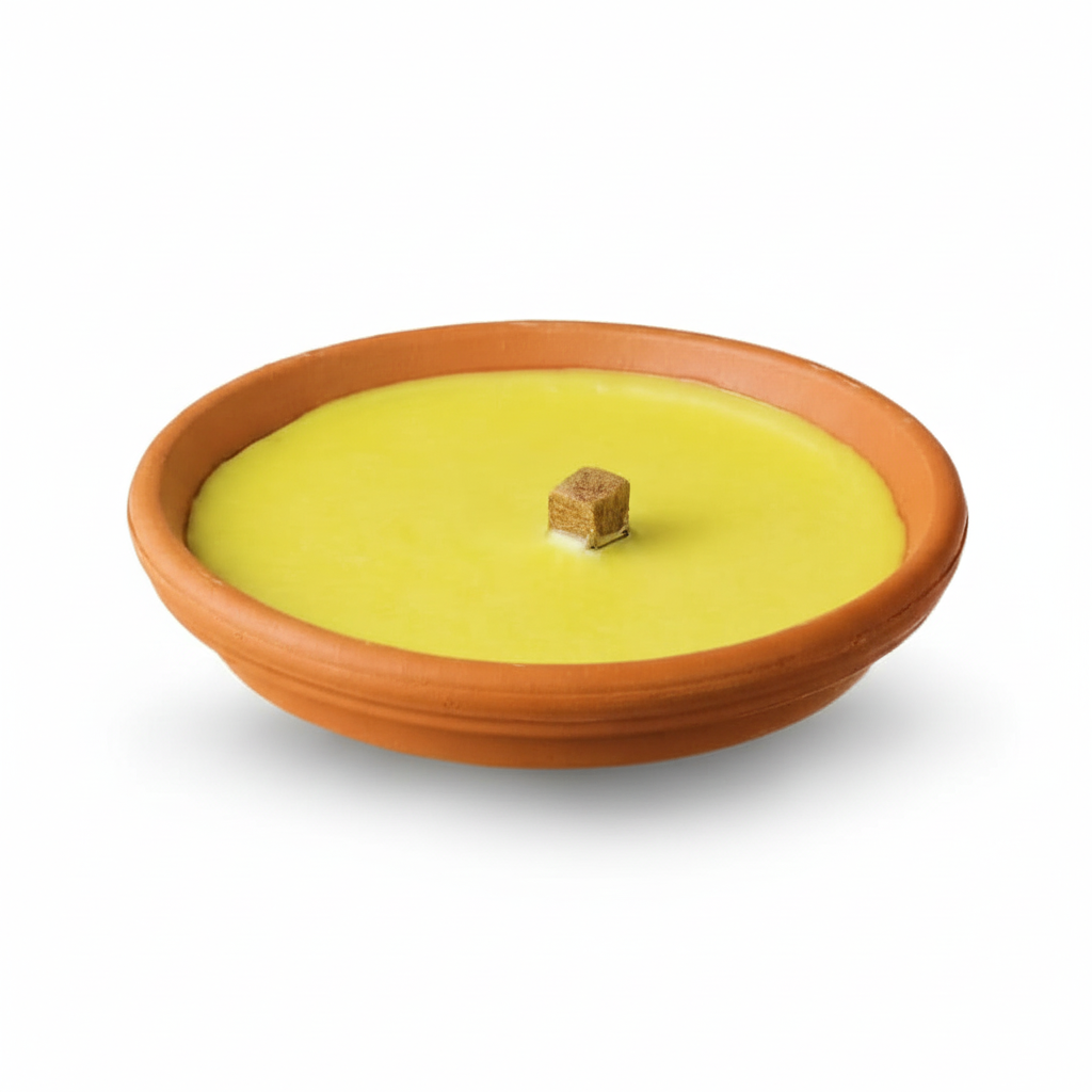 Candela in coccio terracotta senza scritte