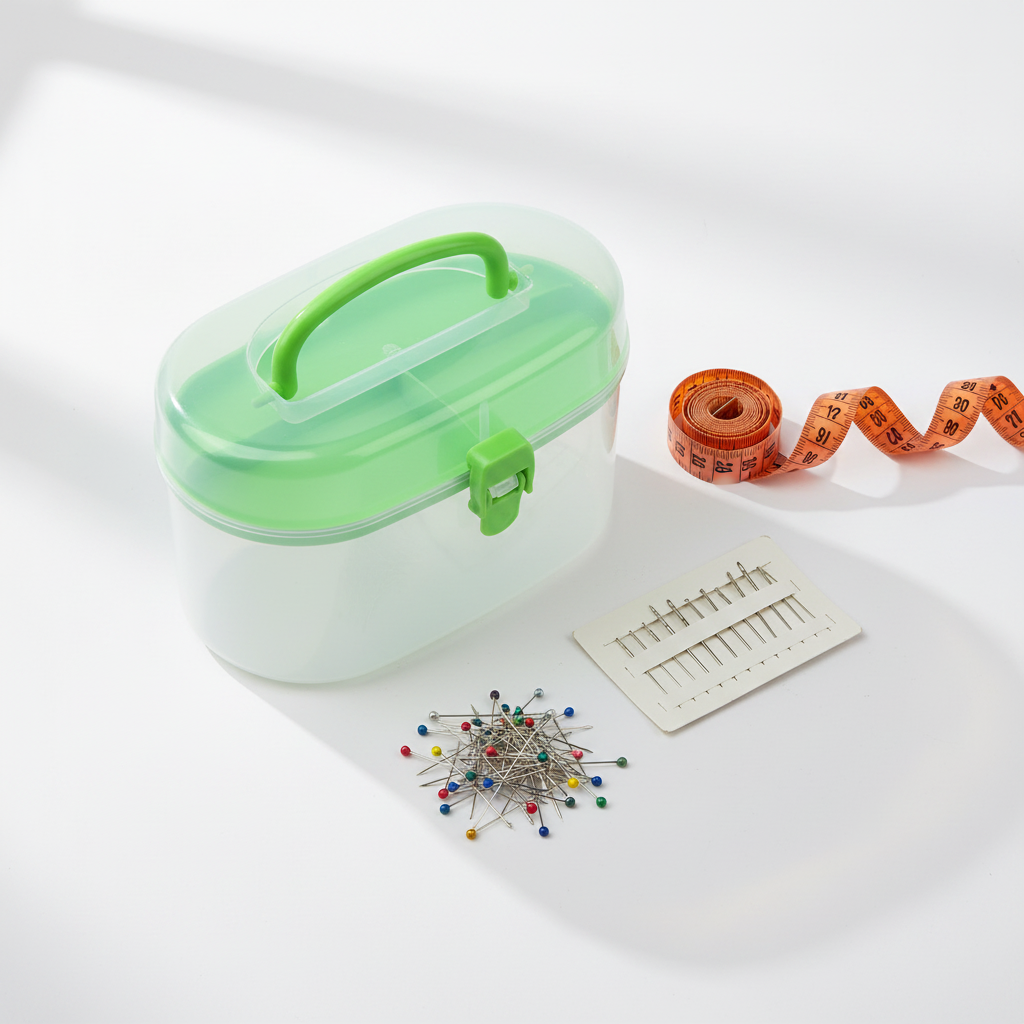 Kit cucito da viaggio - set completo con scatola verde