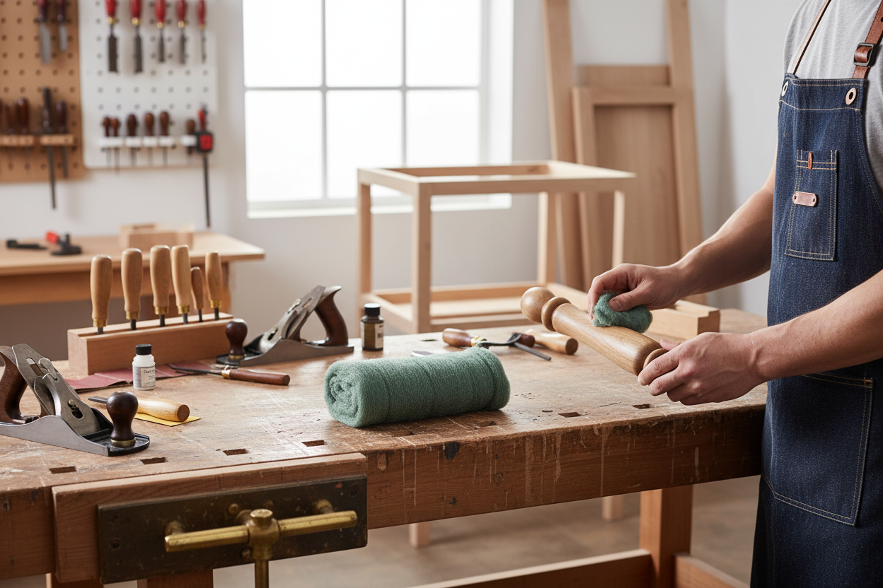 Lana acciaio in ambiente professionale