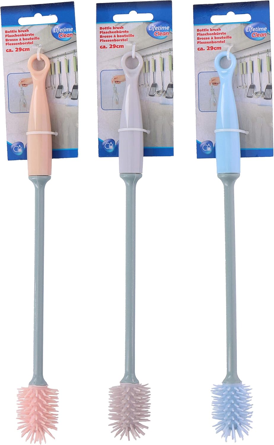 1 round silicone bottle brush, approx. 29 cm, made of silicone