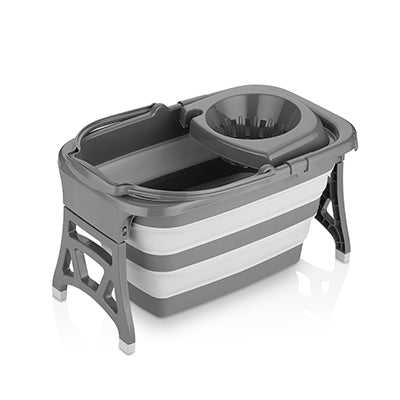 Secchio Pieghevole 20L con Strizzatore Mocio Grigio - Salvaspazio Pulizie
