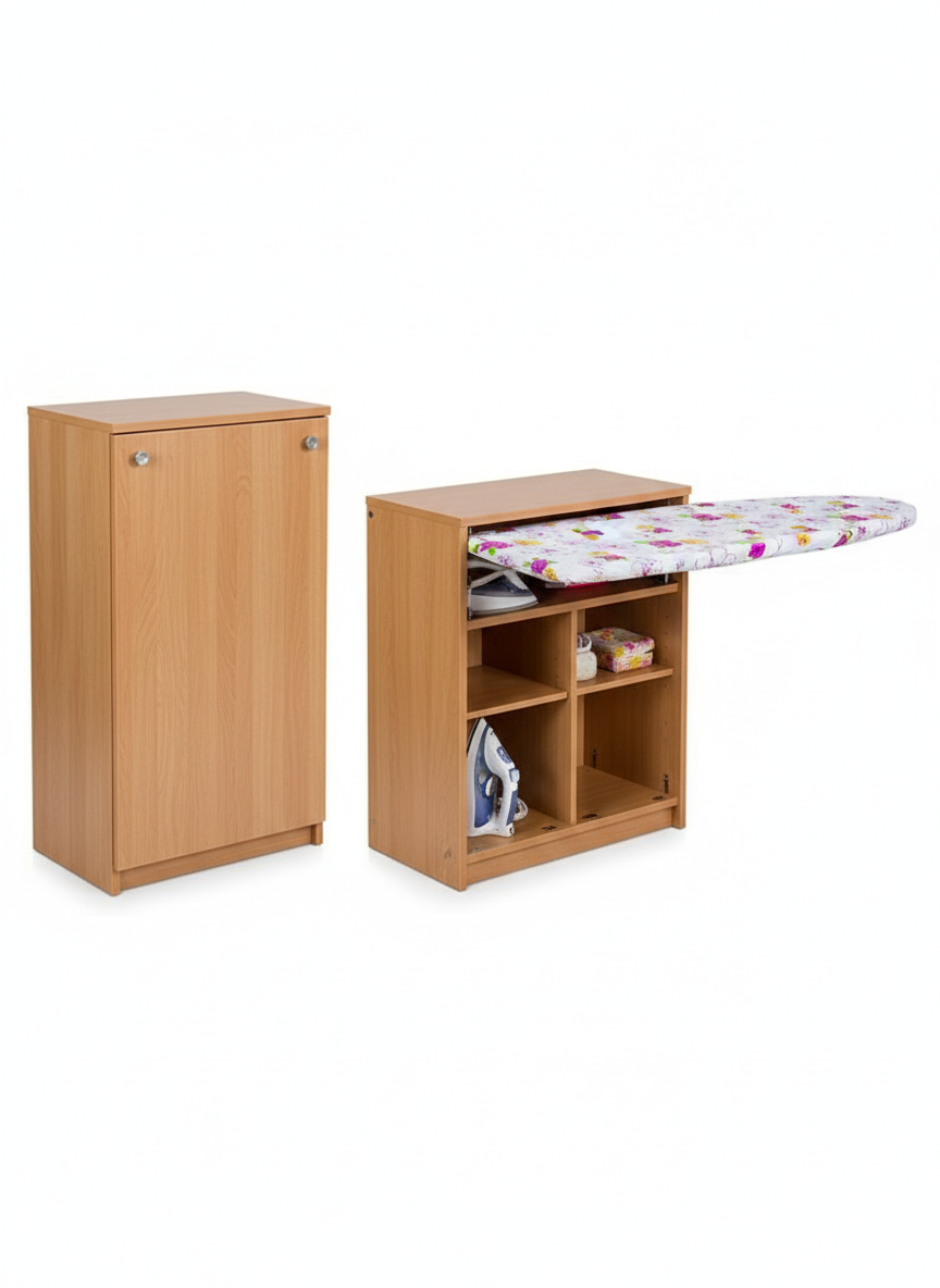 Mobiletto stiro chiuso e aperto