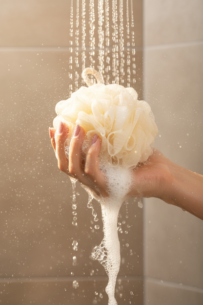 Momento doccia con schiuma