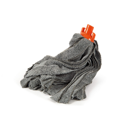 Testina Mop Microfibra Professionale 200g Grigio - Filo Tagliato Lavabile 60° per Pavimenti