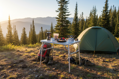 Mountain campsite scene
