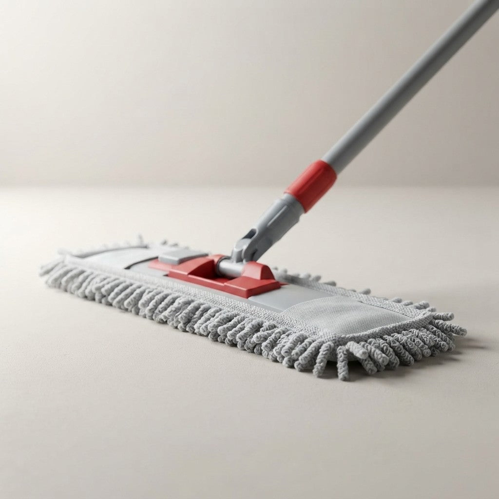 MICROFIBER MOP BROOM. DUST-CATCHING, WASHING, AND DRYING MOP WITH REPLACEABLE MICROFIBER CLOTH. EXTENDABLE TELESCOPIC WAND. EURONOVITA' SRL EN-86344
