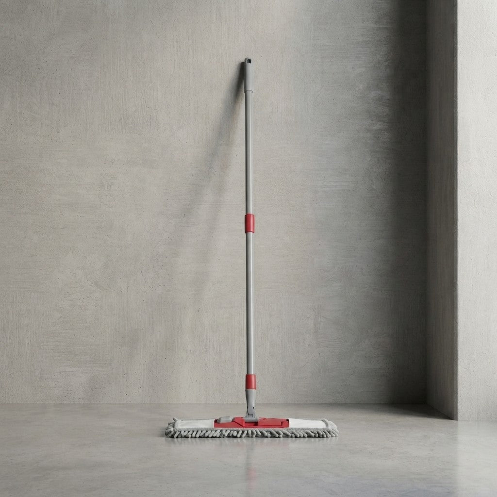 MICROFIBER MOP BROOM. DUST-CATCHING, WASHING, AND DRYING MOP WITH REPLACEABLE MICROFIBER CLOTH. EXTENDABLE TELESCOPIC WAND. EURONOVITA' SRL EN-86344