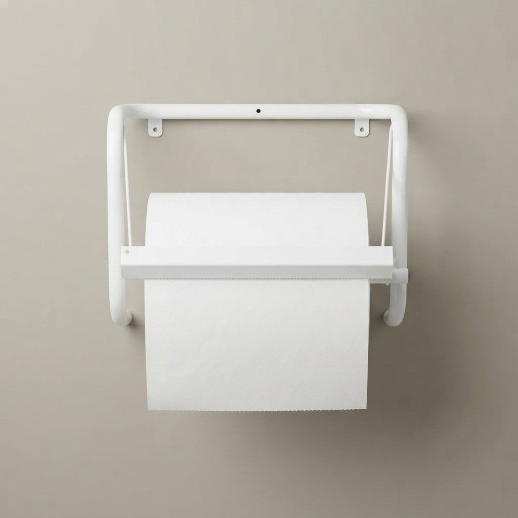 Industrial Wall-Mounted Paper Roll Holder with Paper Cutter