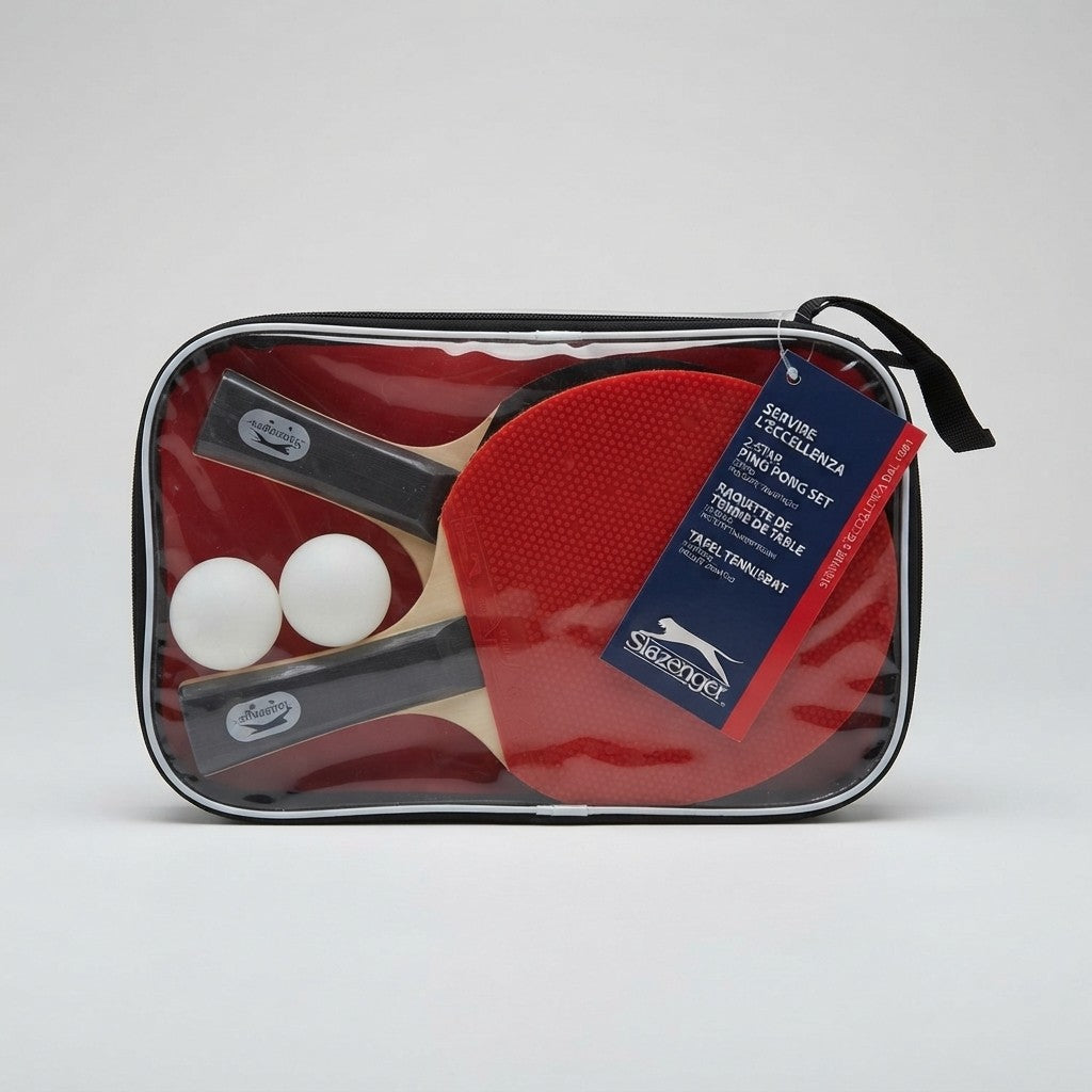 Set Ping Pong Slazenger Fun 5 Pezzi | 2 Racchette + 2 Palline + Borsa | Qualità 2 Stelle