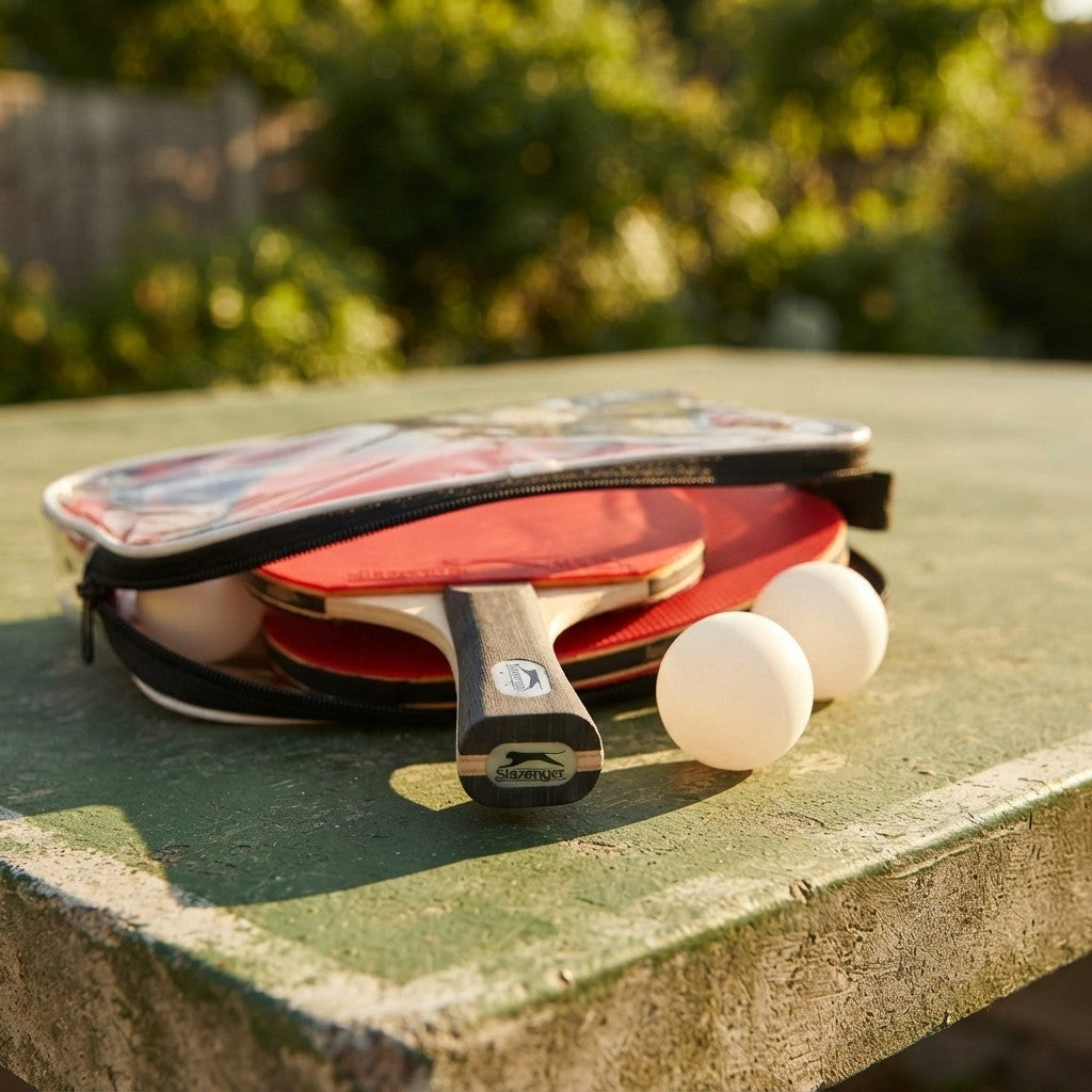 Set Ping Pong Slazenger Fun 5 Pezzi | 2 Racchette + 2 Palline + Borsa | Qualità 2 Stelle