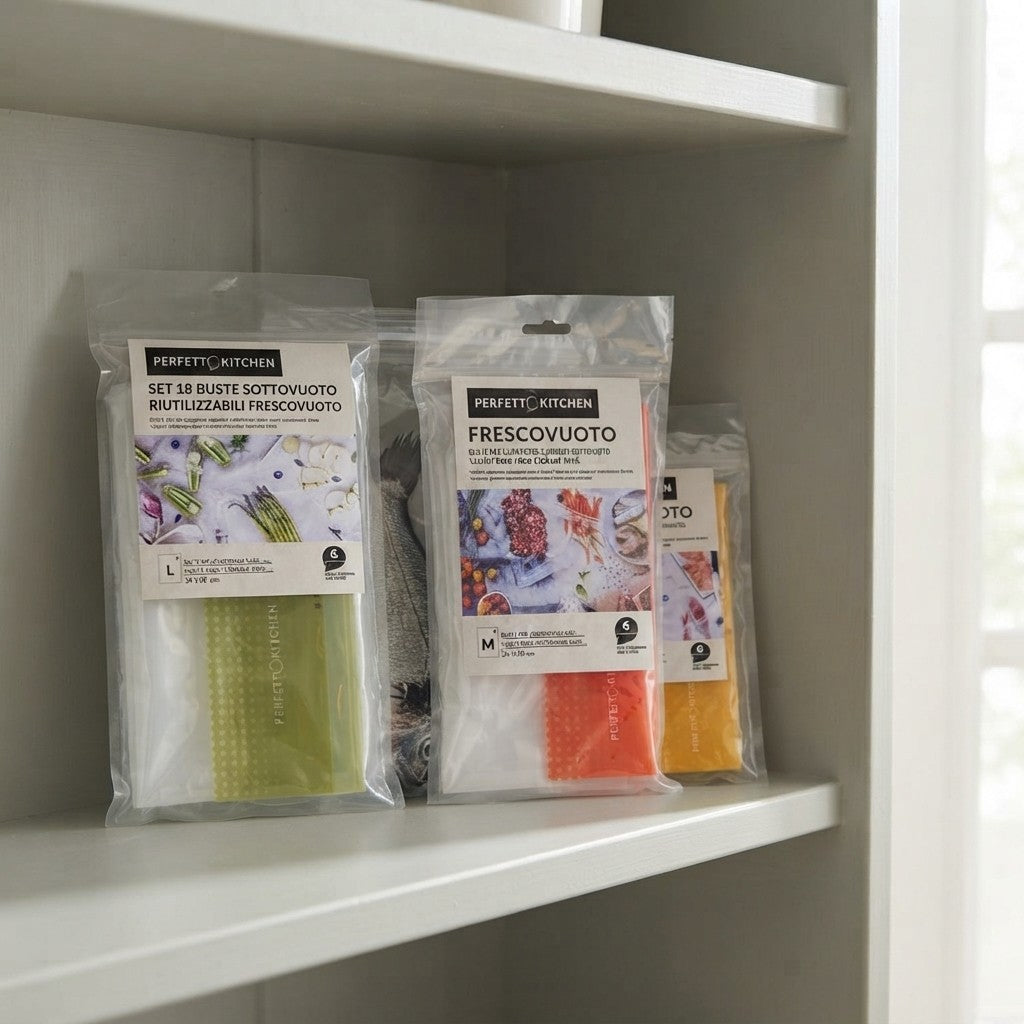 18 PCS. PERFETTO KITCHEN FRESCOVUOTO vacuum bag 6 sizes S + 6 sizes M + 6 sizes L