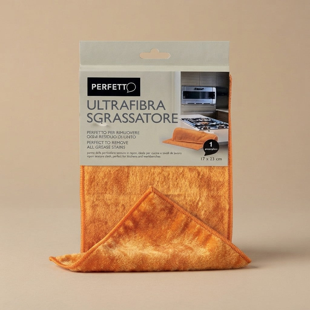 Perfect Ultrafiber Degreaser Rayon Cloth, Fabric, Pumpkin, 17x23x0.5 cm