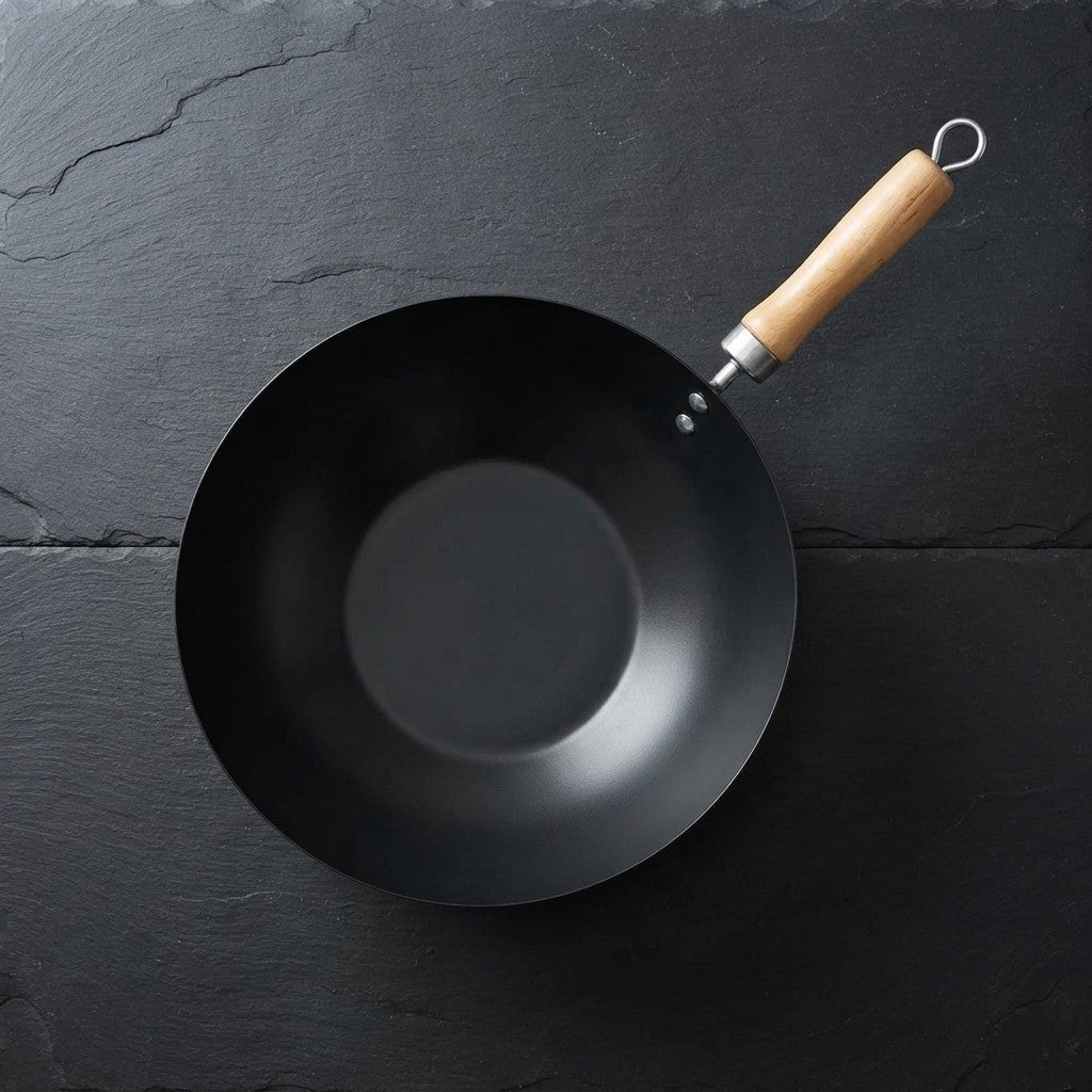 Wok 30cm Alpina Antiaderente Manico Legno