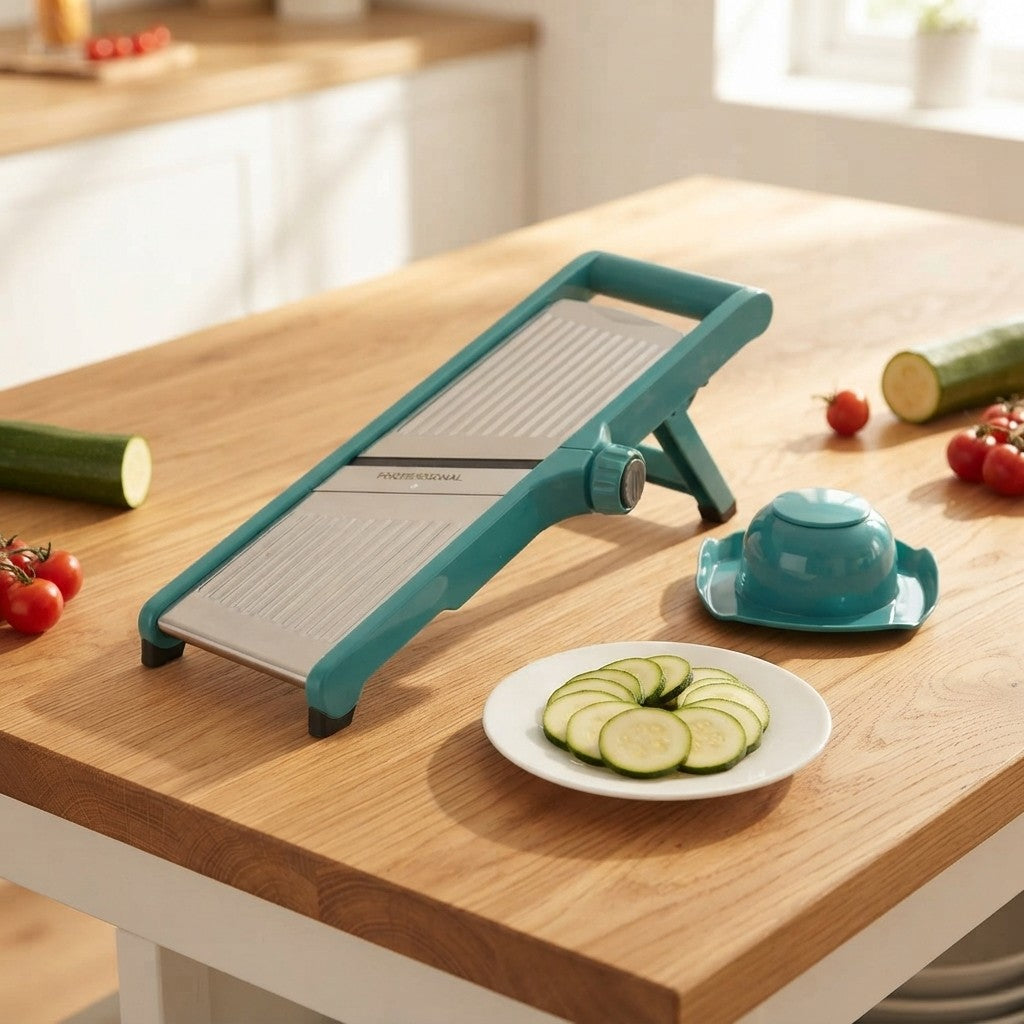 Mandolina Affettaverdure Acciaio Inox Regolabile Salvamano