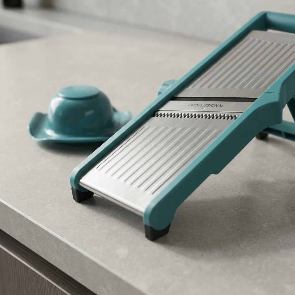 Mandolina Affettaverdure Acciaio Inox Regolabile Salvamano