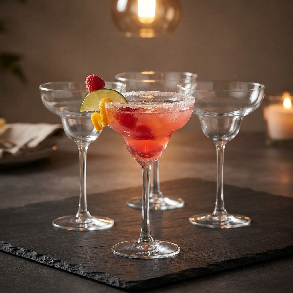 Set di 4 bicchieri da cocktail in vetro a margarita da 250 ml