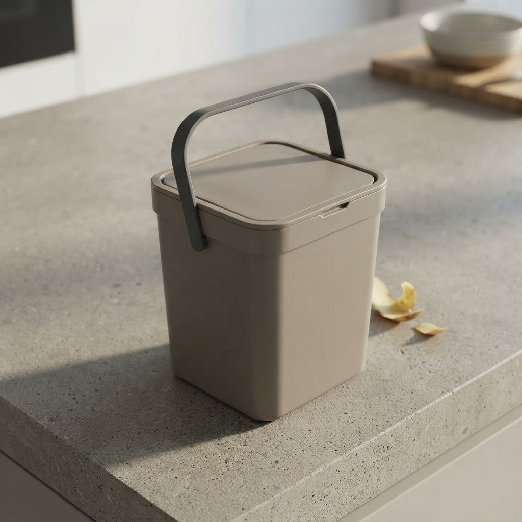 Poubelle suspendue Gino 12L - Poubelle de cuisine bio, 2 couleurs