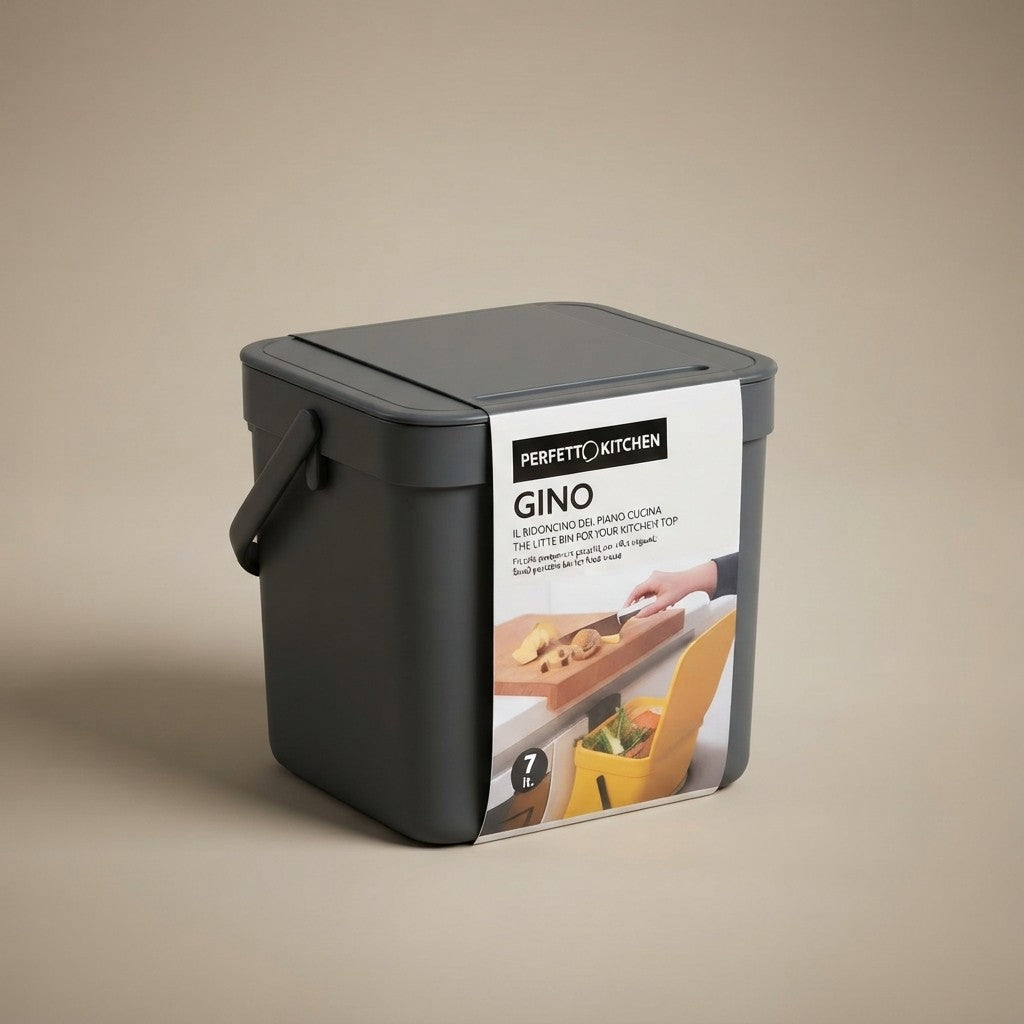 Poubelle suspendue Gino 7L - Poubelle de cuisine bio, 2 couleurs