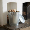 FERCASASHOP® - Waste Bin with Lid, Diameter 42 cm, Height 49 cm, Zinc, Capacity 62 Liters, Basket, Rubbish Bin, for Garbage, Bin with Handles