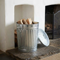 FERCASASHOP® - Waste Bin with Lid, Diameter 42 cm, Height 49 cm, Zinc, Capacity 62 Liters, Basket, Rubbish Bin, for Garbage, Bin with Handles