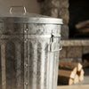 FERCASASHOP® - Waste Bin with Lid, Diameter 42 cm, Height 49 cm, Zinc, Capacity 62 Liters, Basket, Rubbish Bin, for Garbage, Bin with Handles