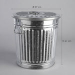 Poubelle en zinc de 35 L avec couvercle de Ø 37 cm | Poubelle robuste