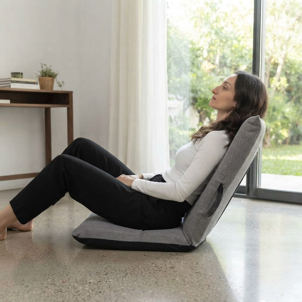 Sedia Reclinabile da Pavimento InnovaGoods – 6 Posizioni, Struttura in Metallo, 120 kg