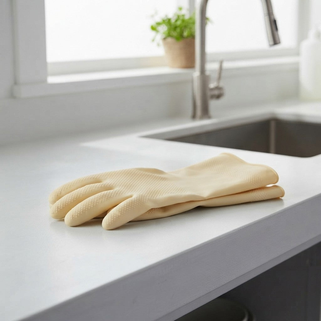 Gants en latex satiné pour peaux sensibles - Antidérapants - Usage domestique