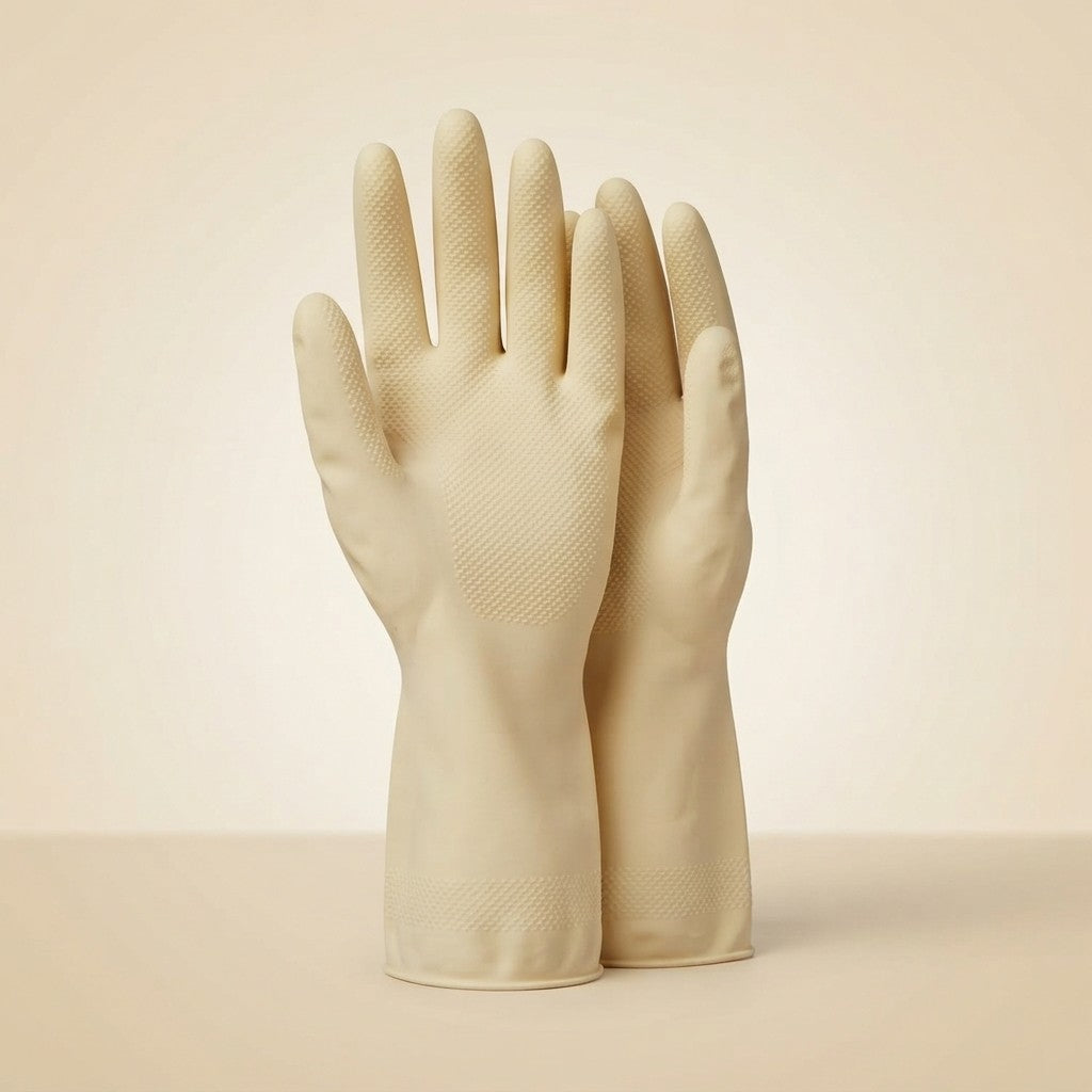 Gants en latex satiné pour peaux sensibles - Antidérapants - Usage domestique