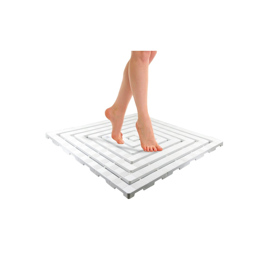 Pedana Doccia Antiscivolo 60x60 cm - Set 2 Pezzi Bianco