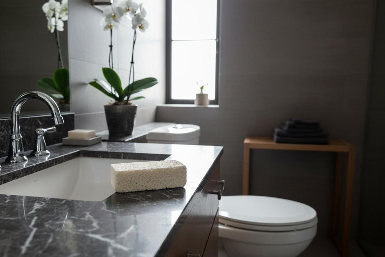 Pietra bianca su piano bagno luxury