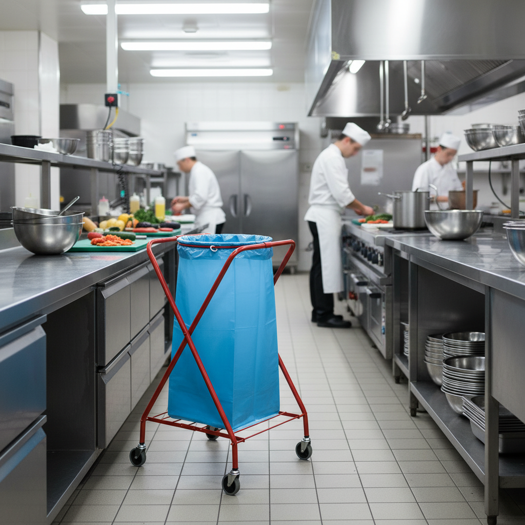 Porta-sacco in cucina professionale