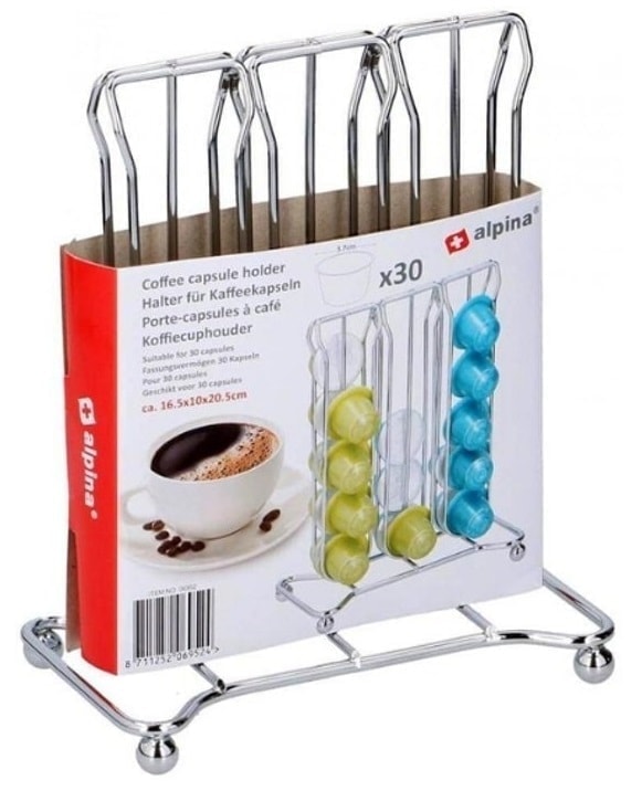 Alpina Capsule holder, coffee pod holder, metal dispenser, 30 places, vertical