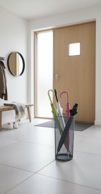 Portaombrelli in uso nell'ingresso