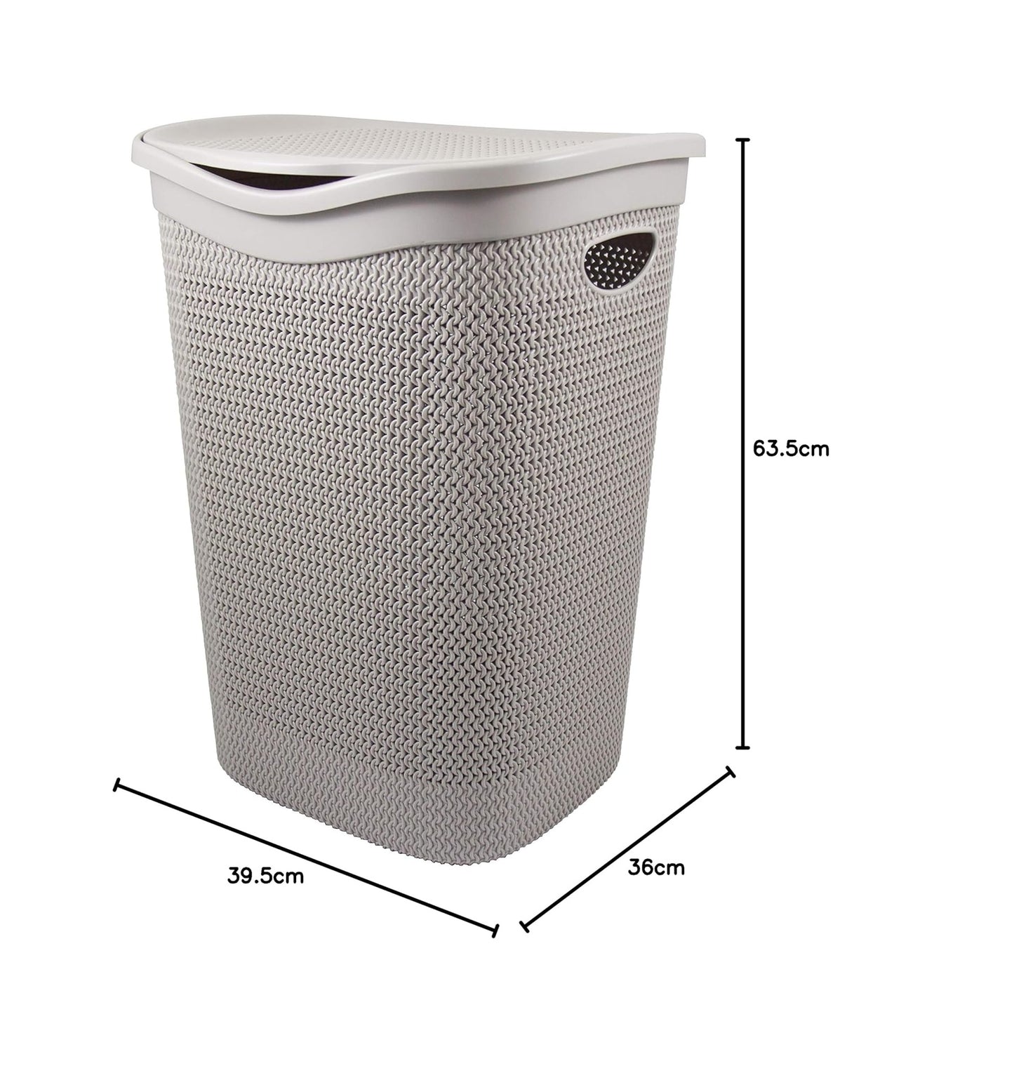 Grand panier à linge de 55 L, gris tourterelle - Élégant et résistant - Panier à linge avec trous d'aération