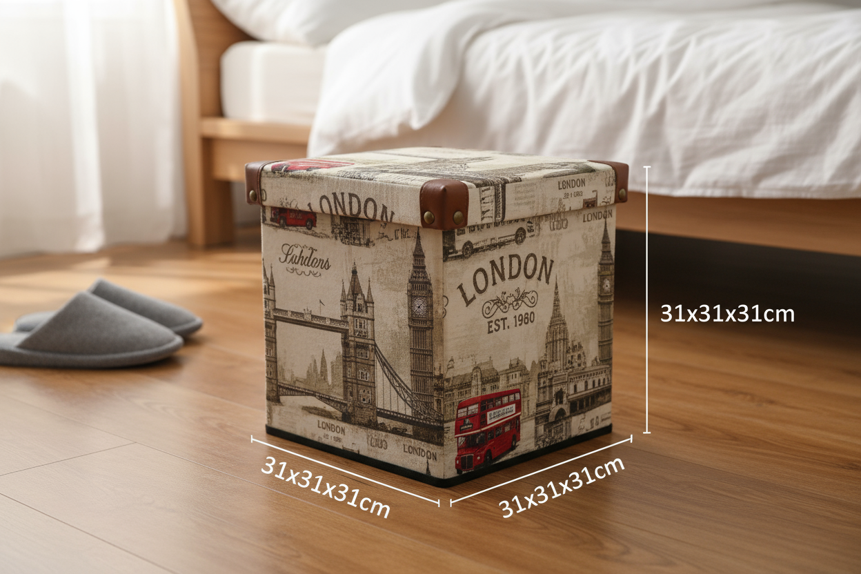 Pouf 31x31cm vicino al letto