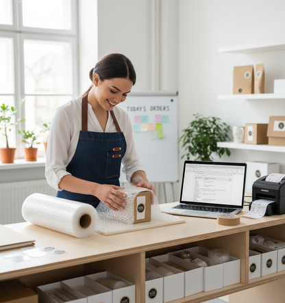 Preparazione ordini online con pluriball